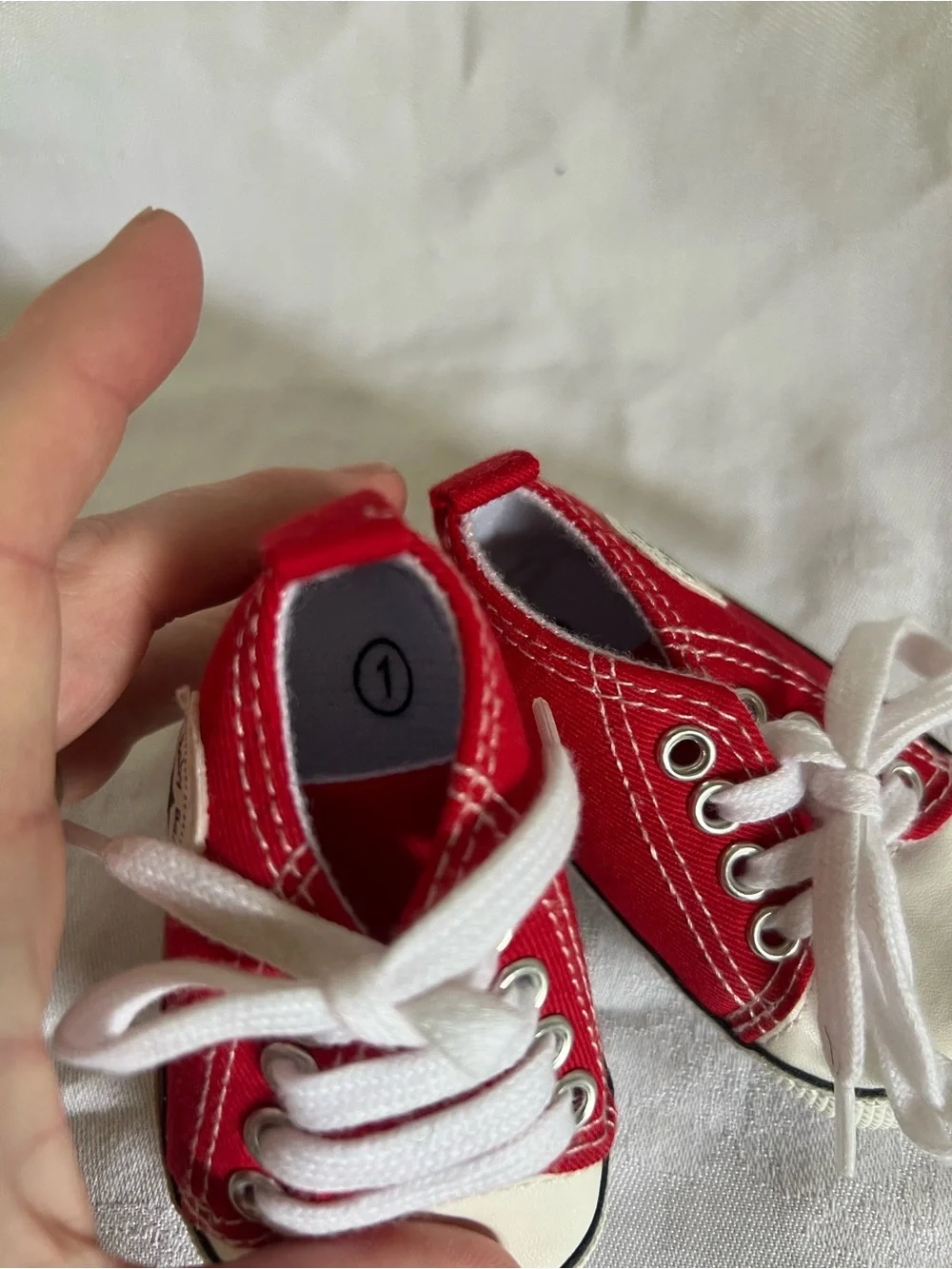 Converse Red Canvas Kids Sneakers with White Laces